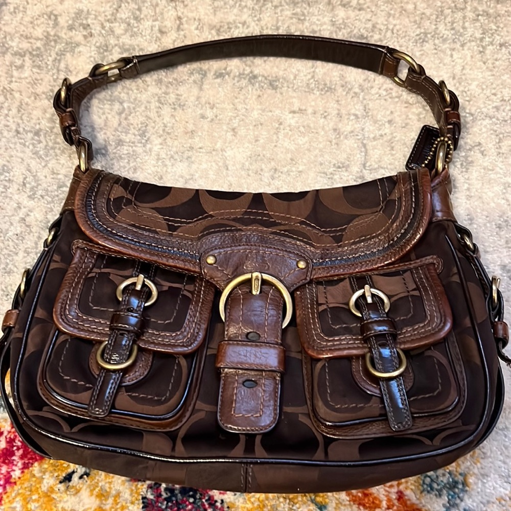 Medium brown coach authentic coach bag